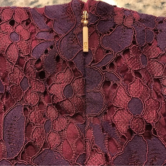 Donna Karan Purple Lace Split Butterfly Sleeve - Picture 2 of 8